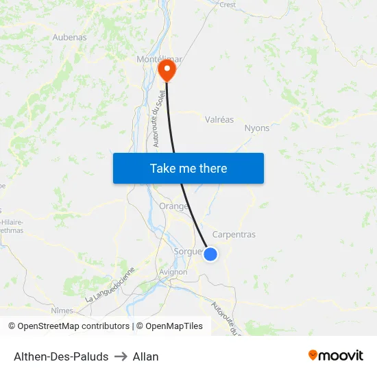 Althen-Des-Paluds to Allan map