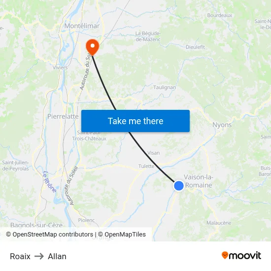 Roaix to Allan map
