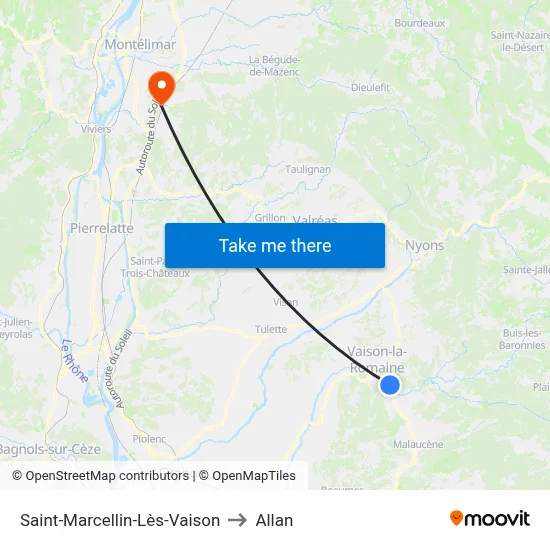 Saint-Marcellin-Lès-Vaison to Allan map