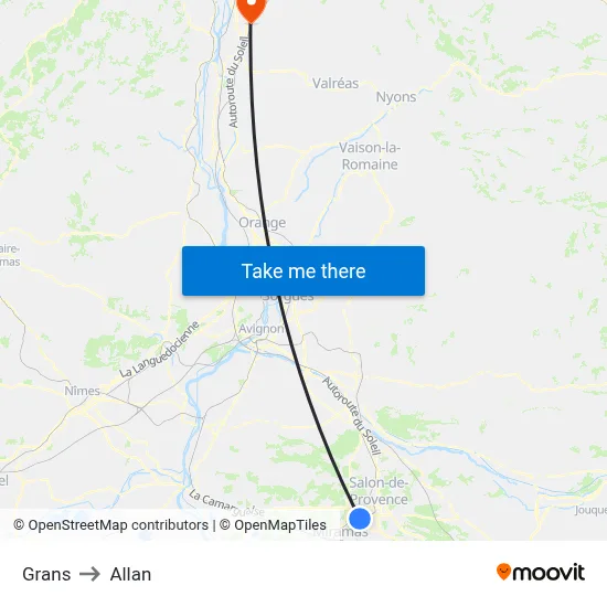Grans to Allan map
