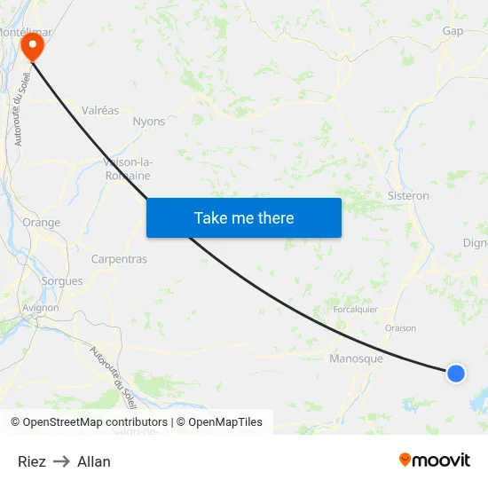 Riez to Allan map