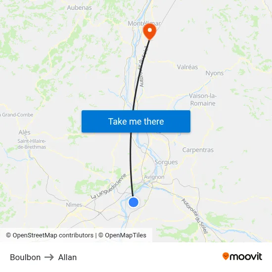 Boulbon to Allan map