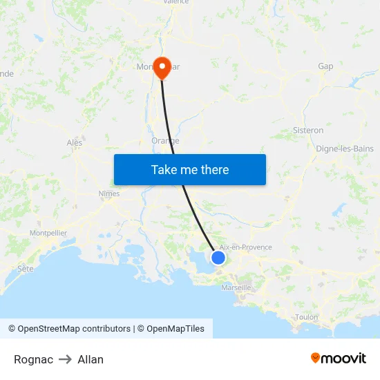 Rognac to Allan map