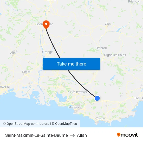 Saint-Maximin-La-Sainte-Baume to Allan map