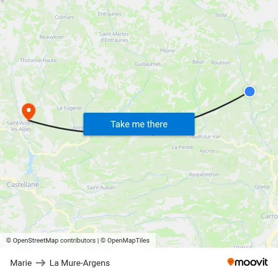 Marie to La Mure-Argens map