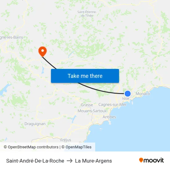 Saint-André-De-La-Roche to La Mure-Argens map