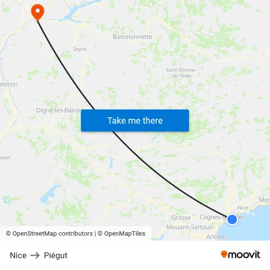 Nice to Piégut map