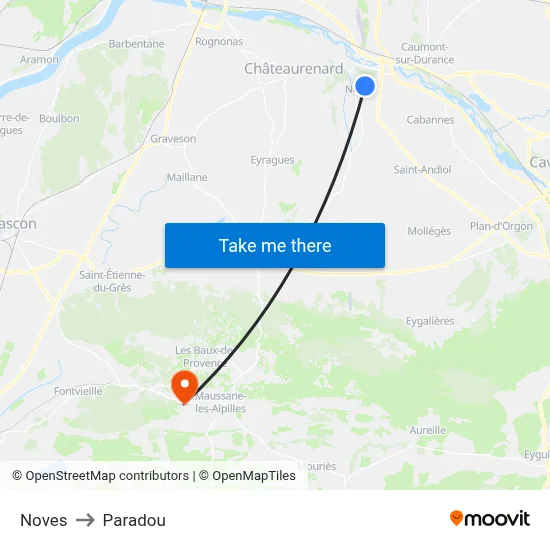 Noves to Paradou map