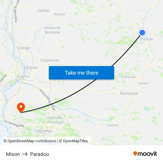 Mison to Paradou map