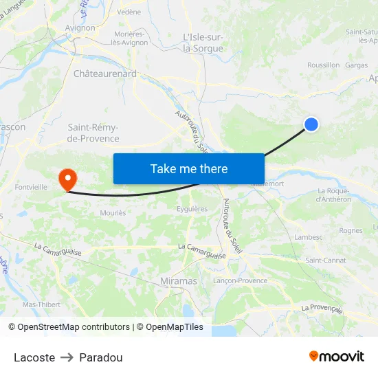 Lacoste to Paradou map