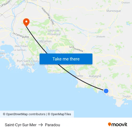 Saint-Cyr-Sur-Mer to Paradou map