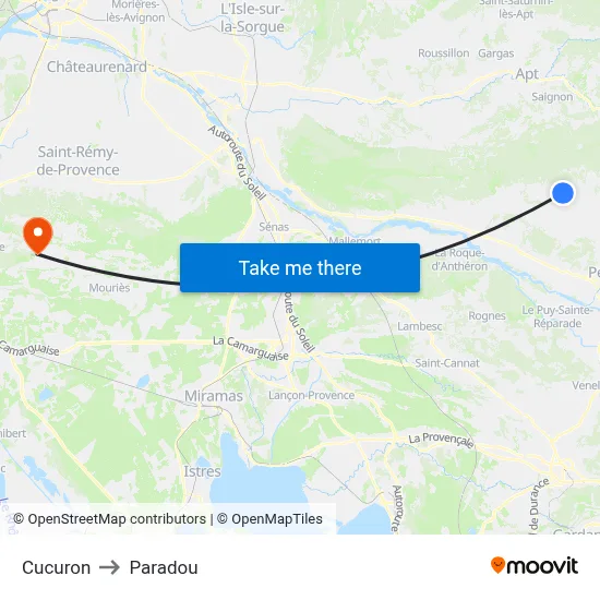 Cucuron to Paradou map