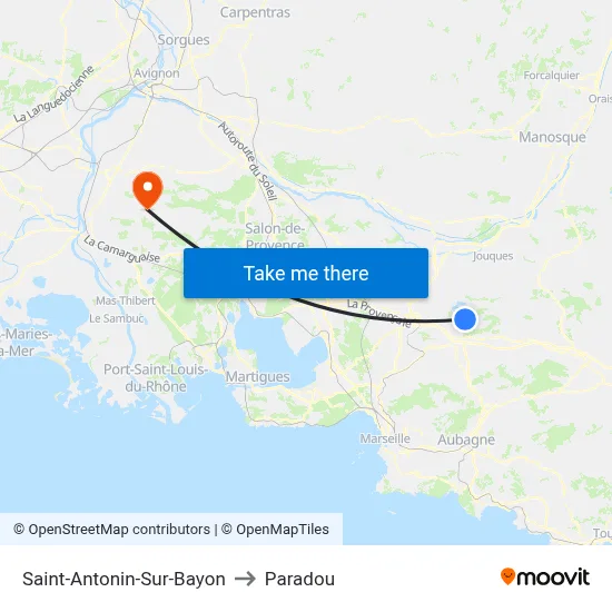 Saint-Antonin-Sur-Bayon to Paradou map