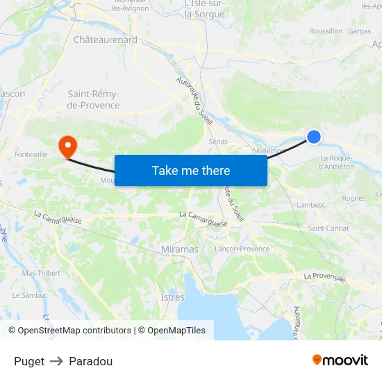 Puget to Paradou map
