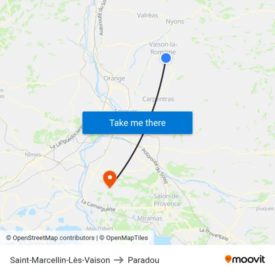 Saint-Marcellin-Lès-Vaison to Paradou map