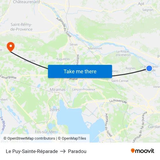 Le Puy-Sainte-Réparade to Paradou map