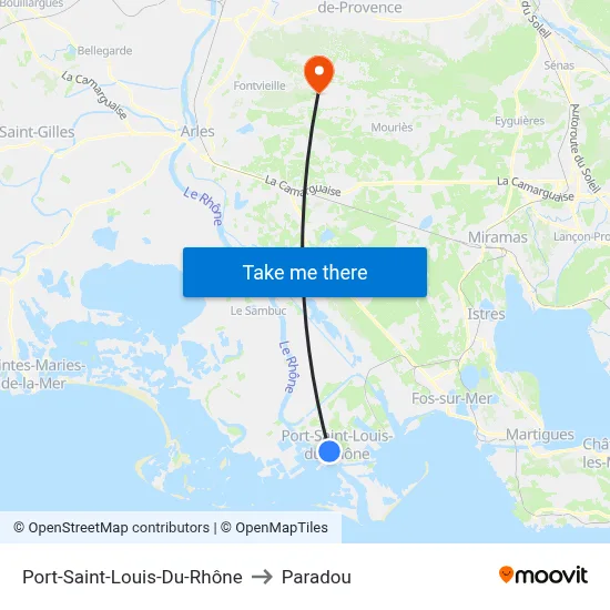 Port-Saint-Louis-Du-Rhône to Paradou map
