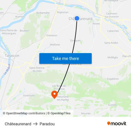 Châteaurenard to Paradou map