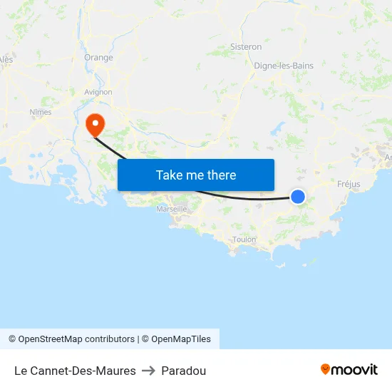 Le Cannet-Des-Maures to Paradou map