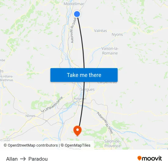 Allan to Paradou map