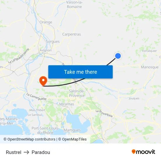 Rustrel to Paradou map