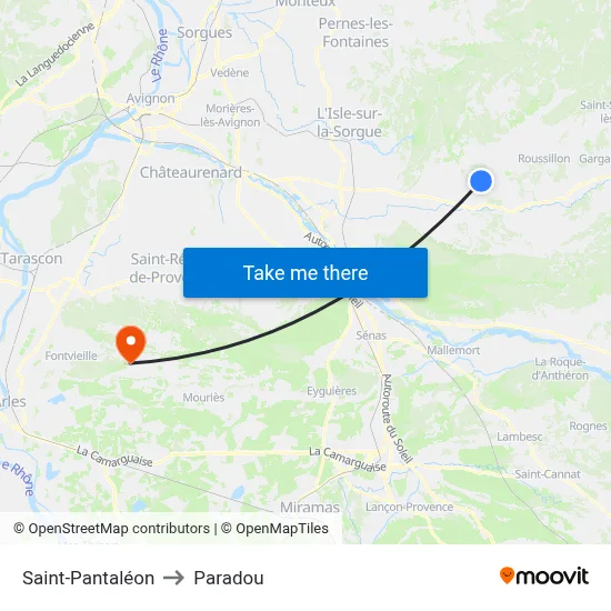 Saint-Pantaléon to Paradou map