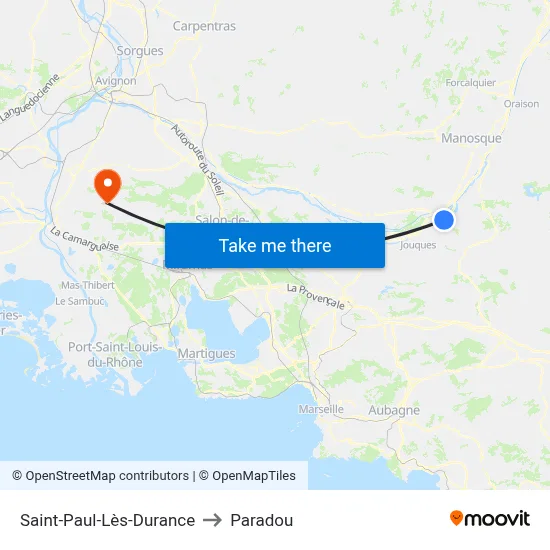 Saint-Paul-Lès-Durance to Paradou map
