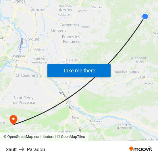 Sault to Paradou map