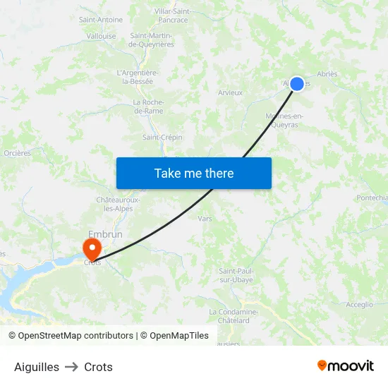 Aiguilles to Crots map