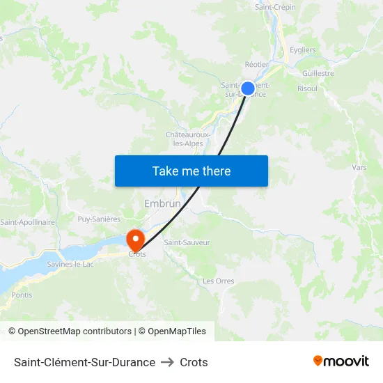 Saint-Clément-Sur-Durance to Crots map