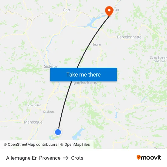 Allemagne-En-Provence to Crots map
