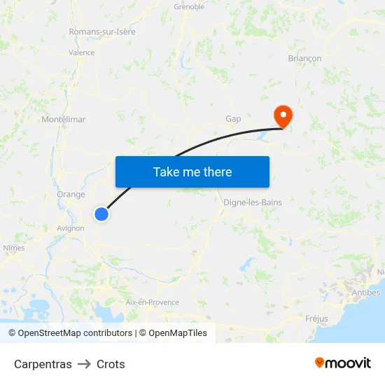 Carpentras to Crots map