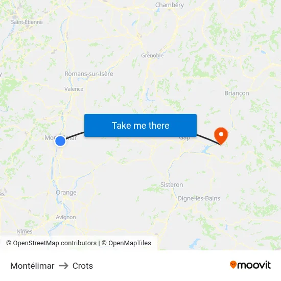 Montélimar to Crots map