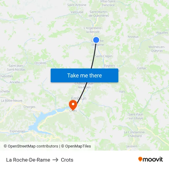 La Roche-De-Rame to Crots map