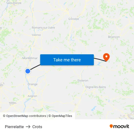 Pierrelatte to Crots map