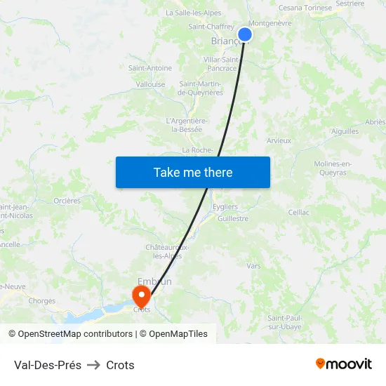 Val-Des-Prés to Crots map