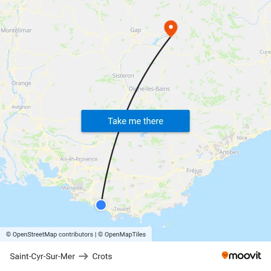 Saint-Cyr-Sur-Mer to Crots map