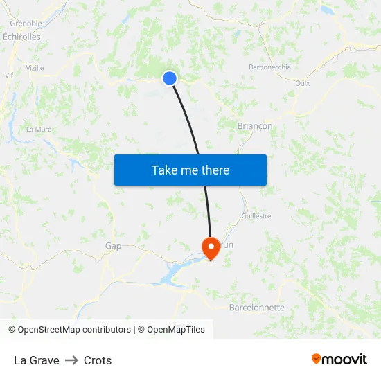La Grave to Crots map