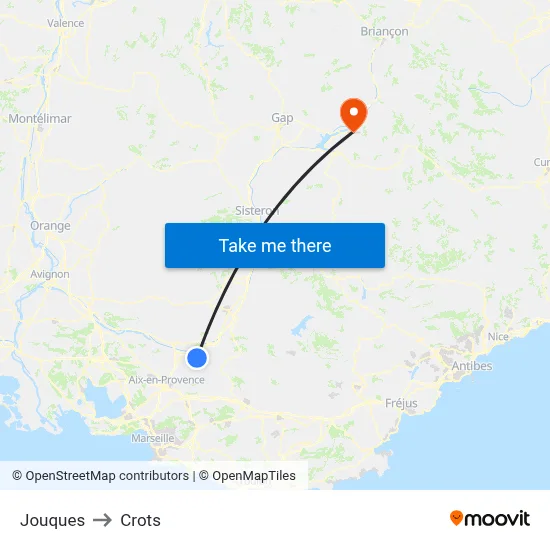 Jouques to Crots map
