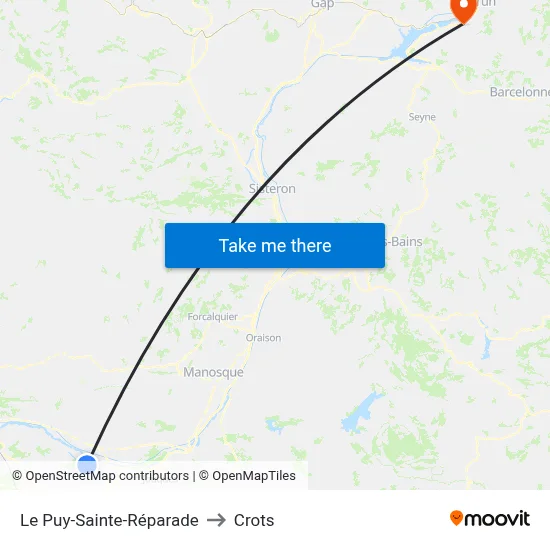 Le Puy-Sainte-Réparade to Crots map
