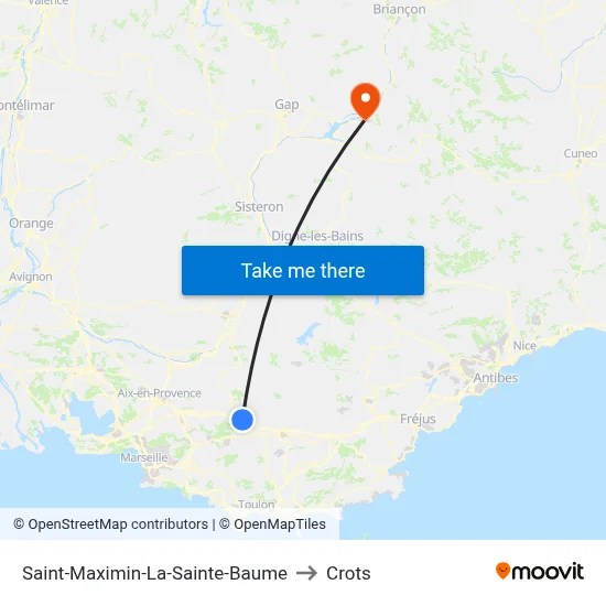 Saint-Maximin-La-Sainte-Baume to Crots map