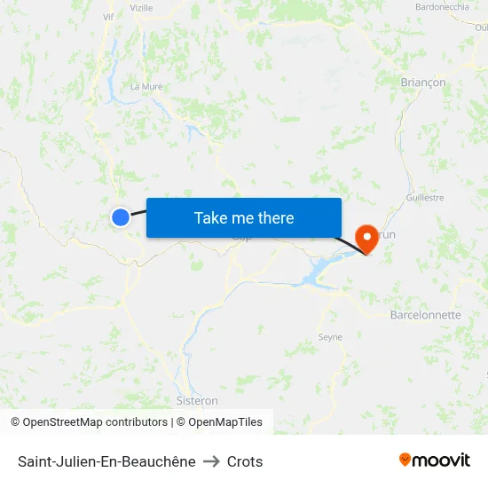 Saint-Julien-En-Beauchêne to Crots map