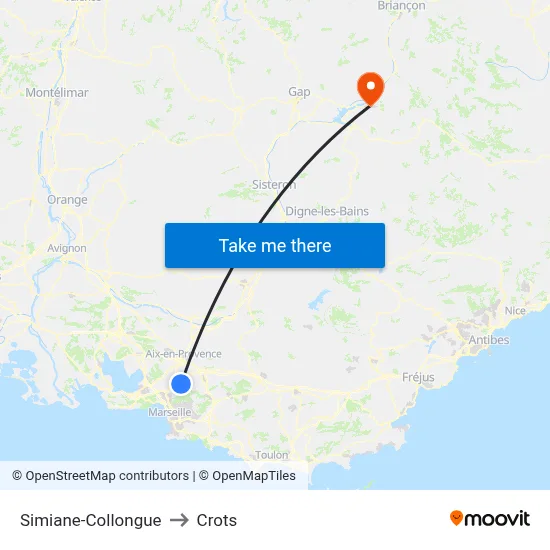 Simiane-Collongue to Crots map