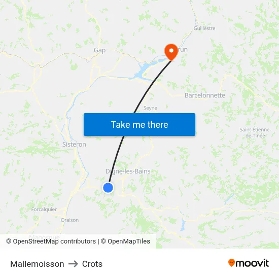 Mallemoisson to Crots map