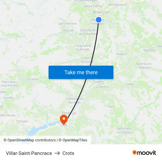 Villar-Saint-Pancrace to Crots map