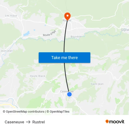 Caseneuve to Rustrel map