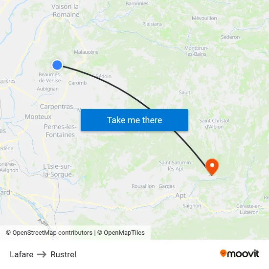 Lafare to Rustrel map