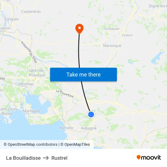 La Bouilladisse to Rustrel map
