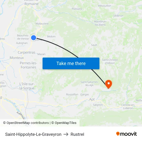 Saint-Hippolyte-Le-Graveyron to Rustrel map