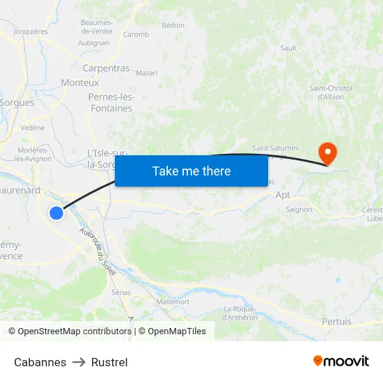 Cabannes to Rustrel map